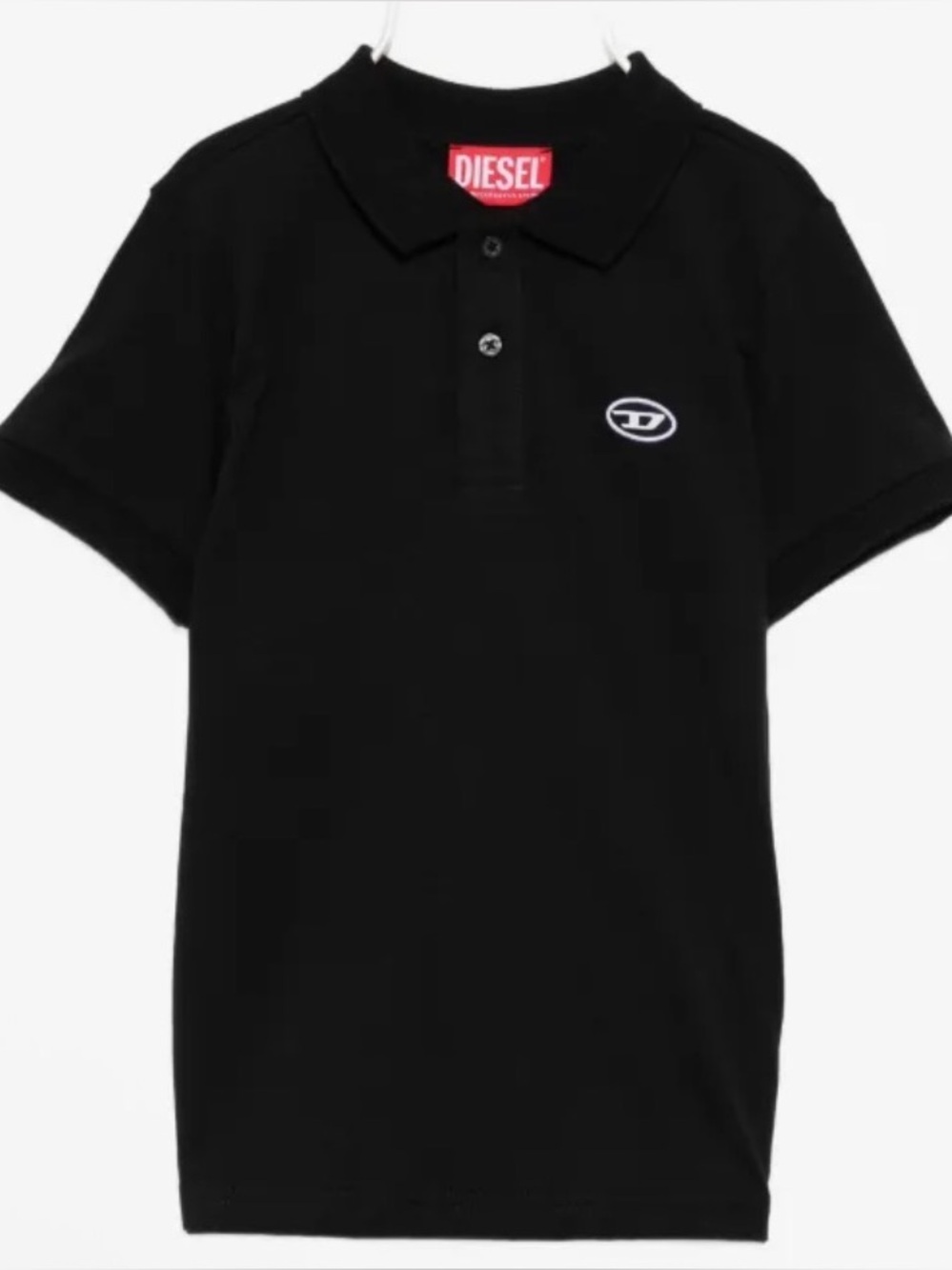 Diesel Boys Black Polo Shirt Size 4